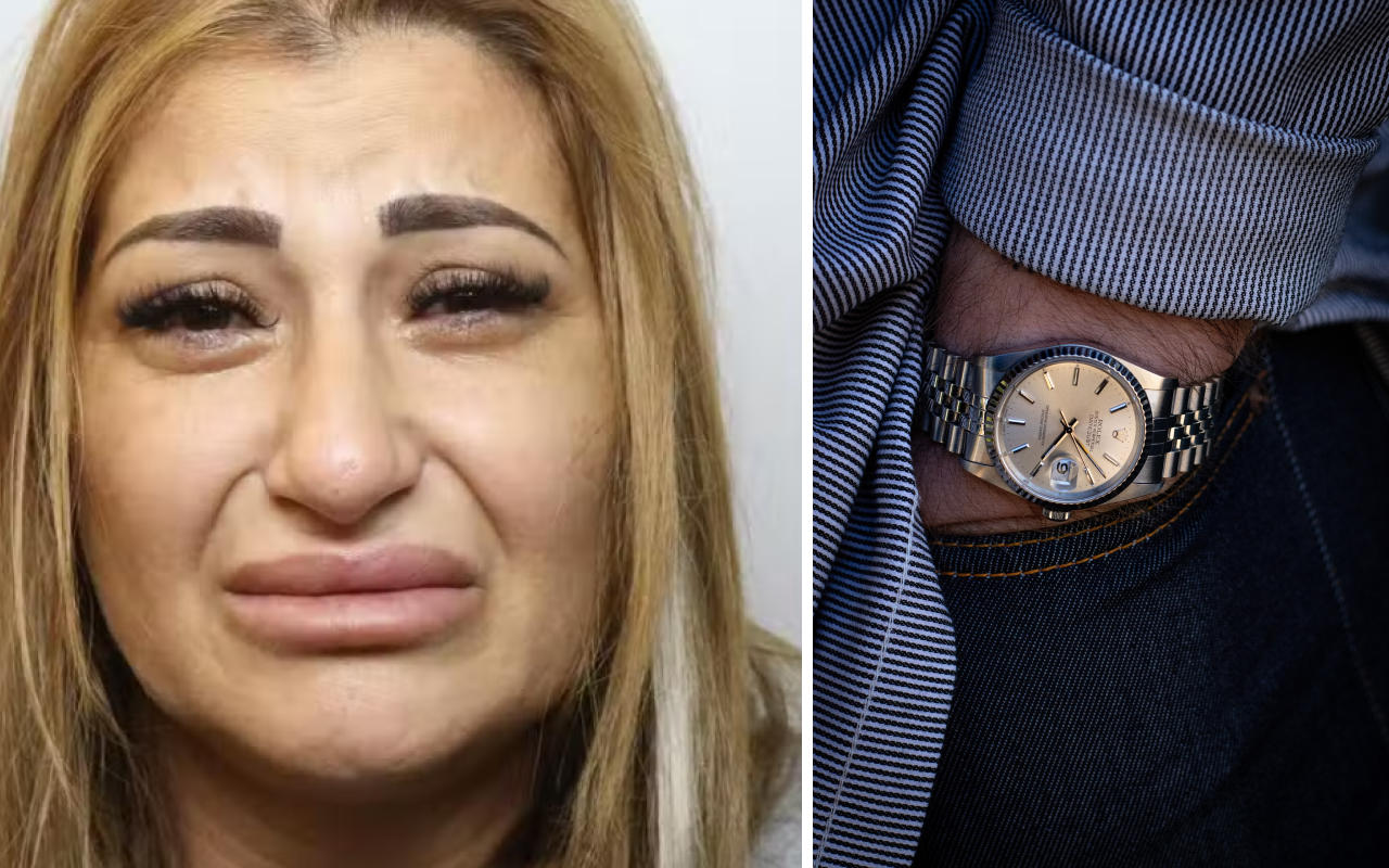 Una mujer rumana roba relojes de lujo en el Reino Unido de una forma única. Cuando la detuvieron, rompió a llorar