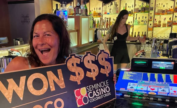 Un afortunado ganador se lleva un bote de 1 millón de dólares en el Seminole Casino Coconut Creek Un afortunado ganador se lleva un bote de 1 millón de dólares en el Seminole Casino Coconut Creek
