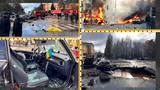 Ataque con misiles rusos a Kiev / Crédito de la foto: Twitter Nexta