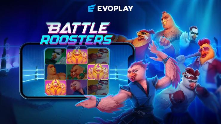 Las intrépidas aves suben al ring en el último lanzamiento de Evoplay, Battle Roosters.